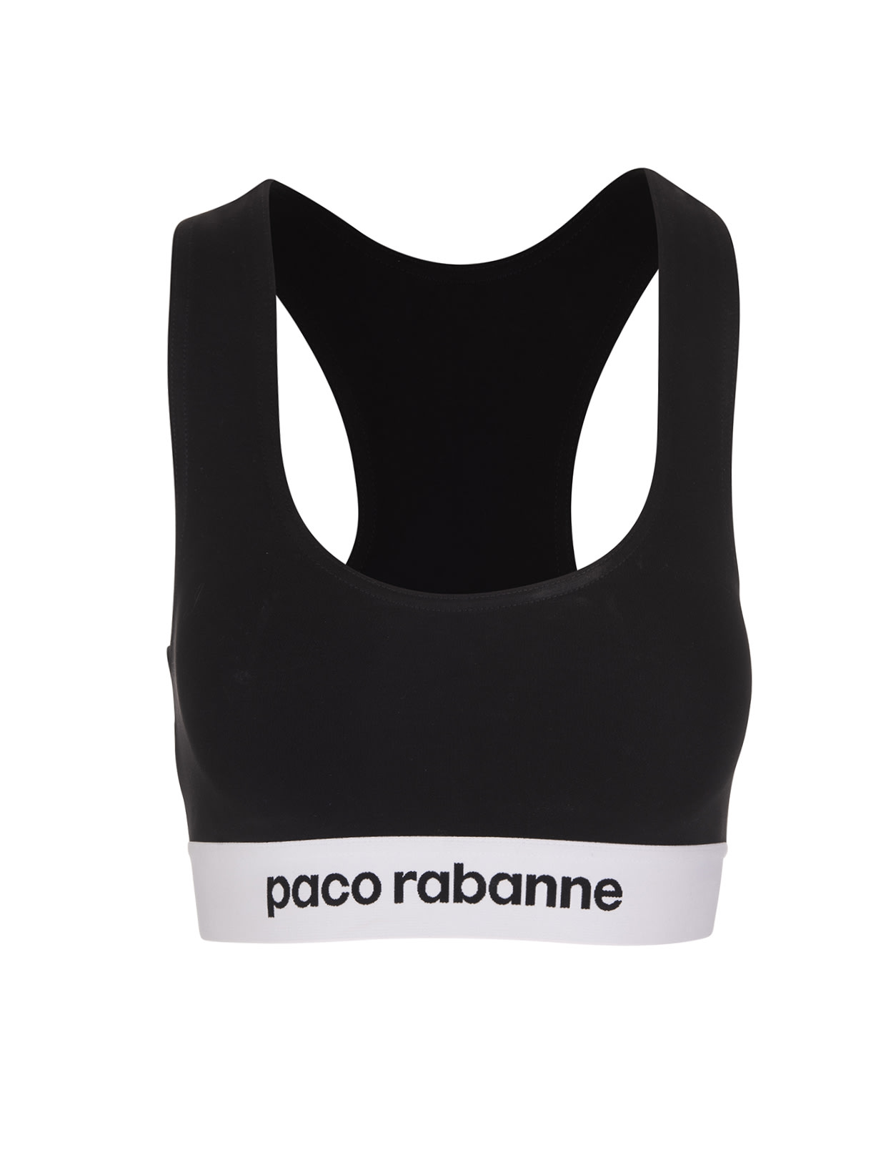 Paco Rabanne Black Short Top In Jersey Bodyline