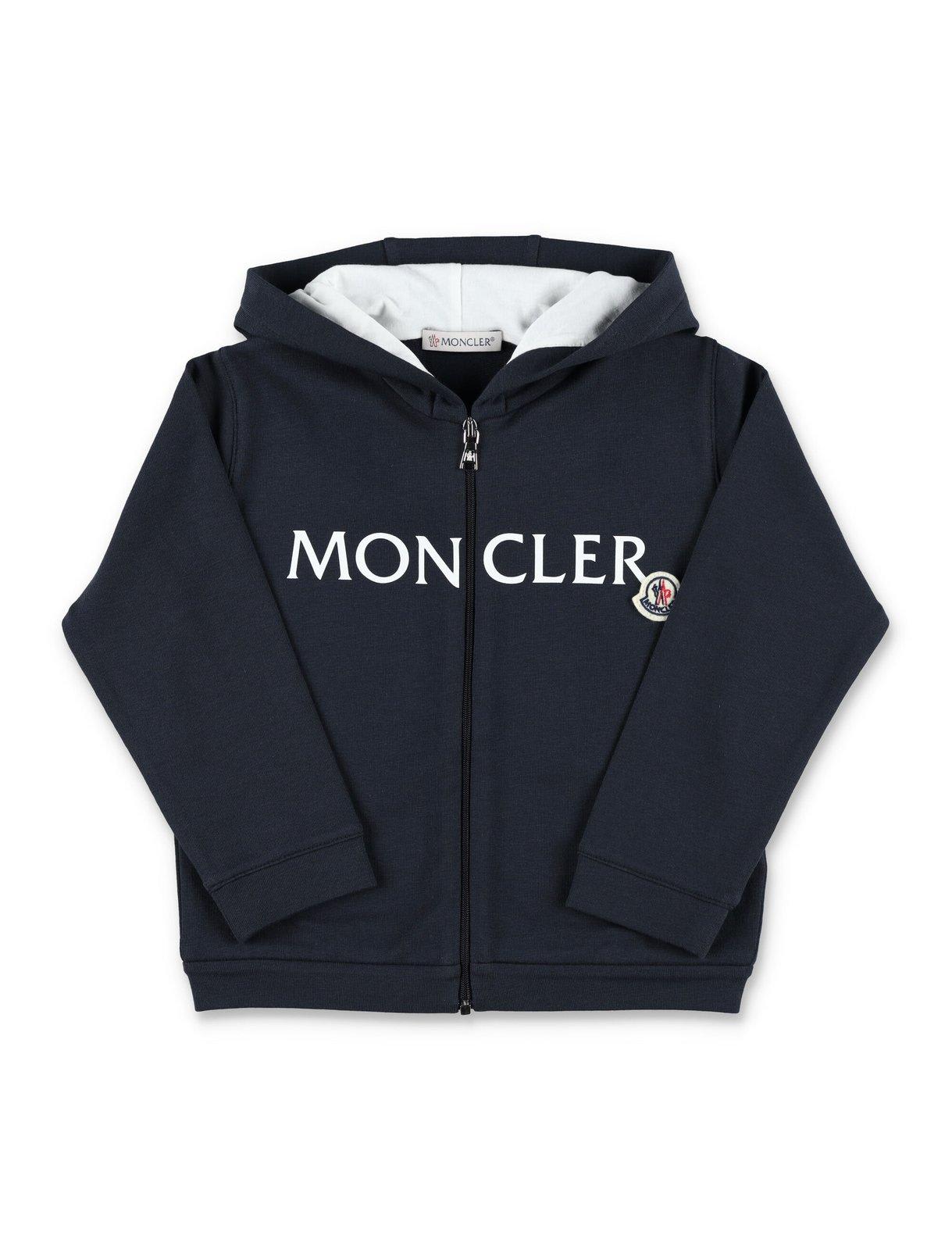 Shop Moncler Logo-printed Hooded Tracksuit Set In Blue