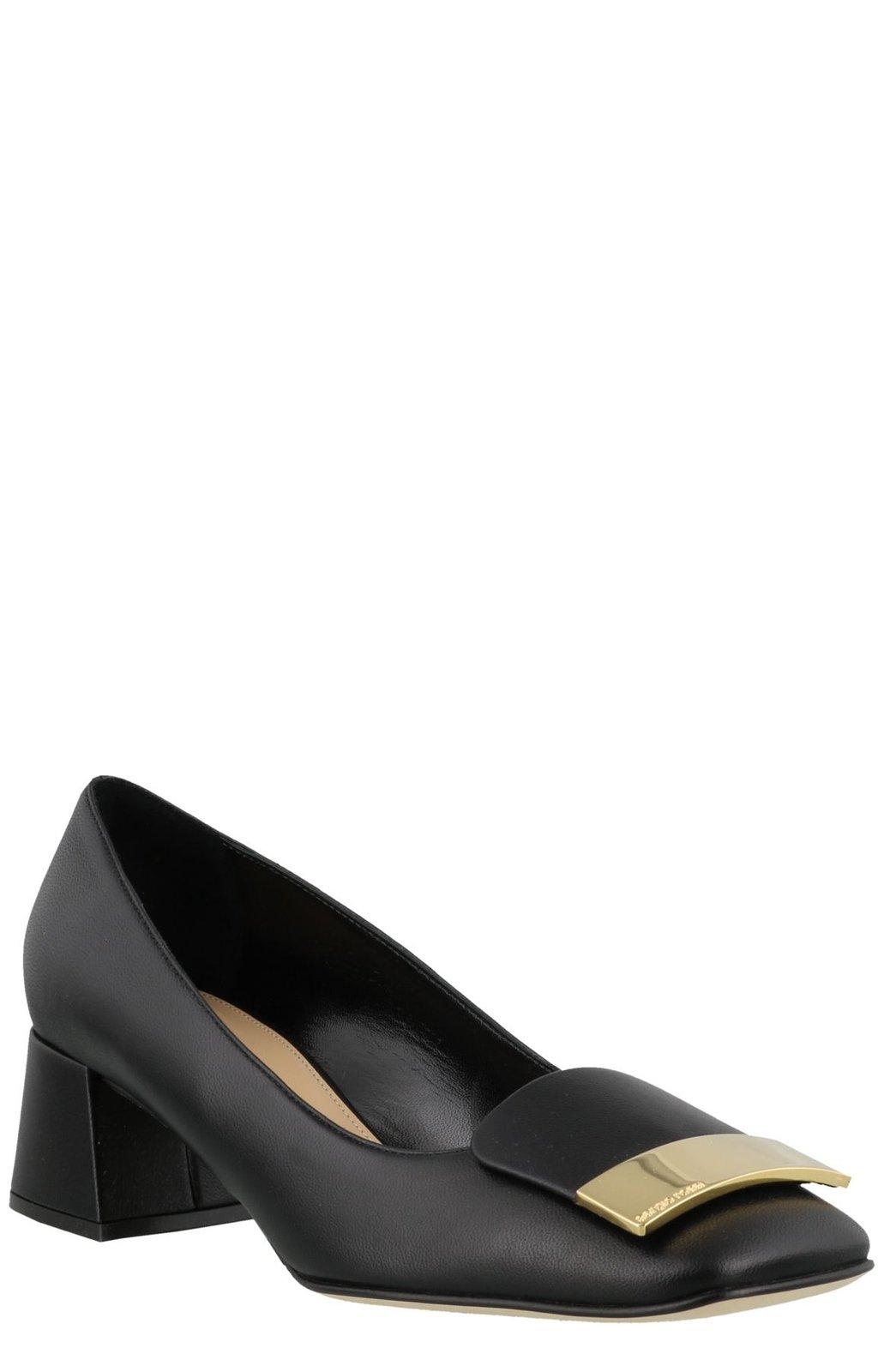 Shop Sergio Rossi Sr1 Square Toe Pumps In Black