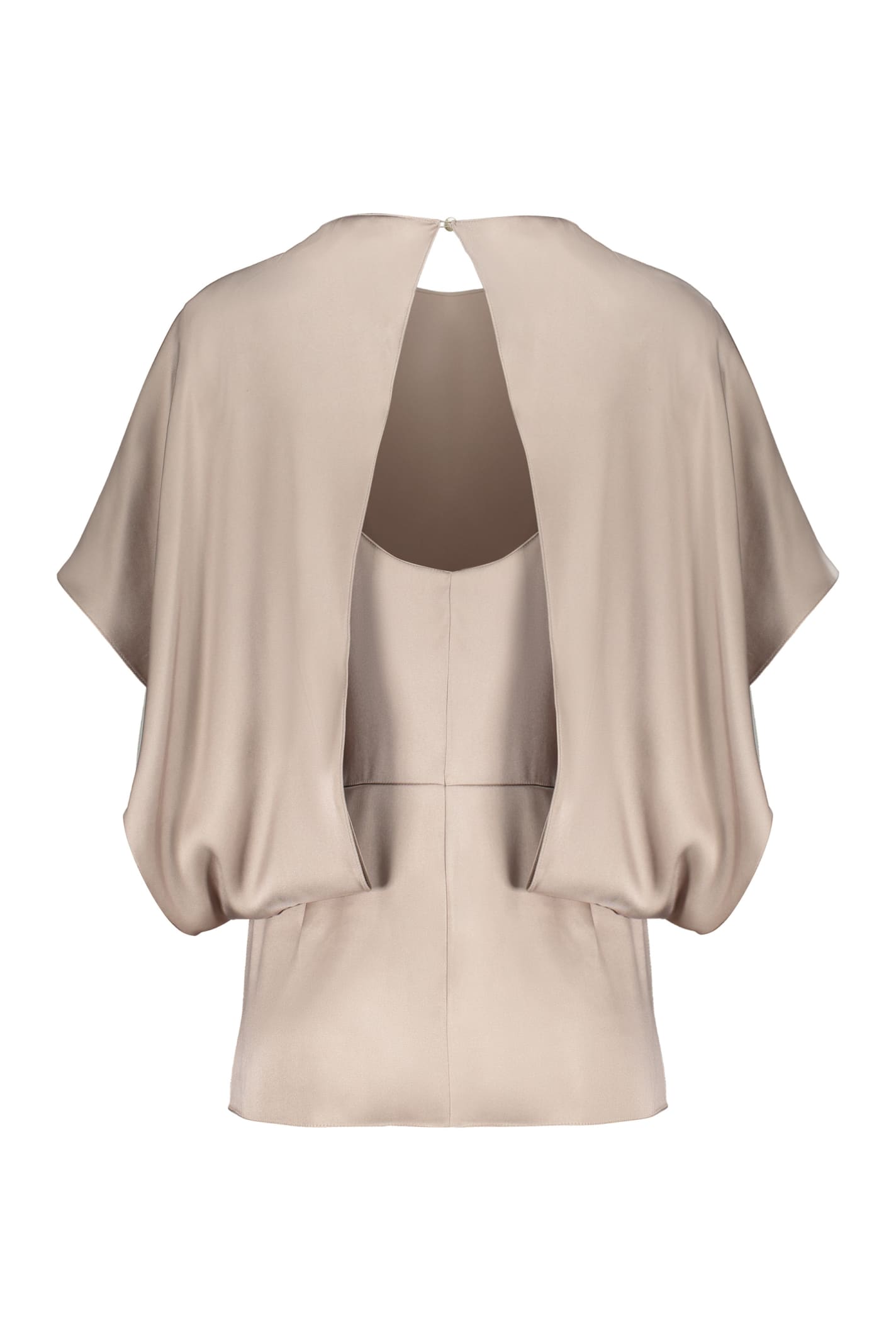 Shop Fendi Silk Blouse In Turtledove