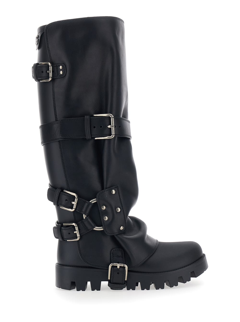 Dolce & Gabbana Boots In Rubber And Calfskin In Black