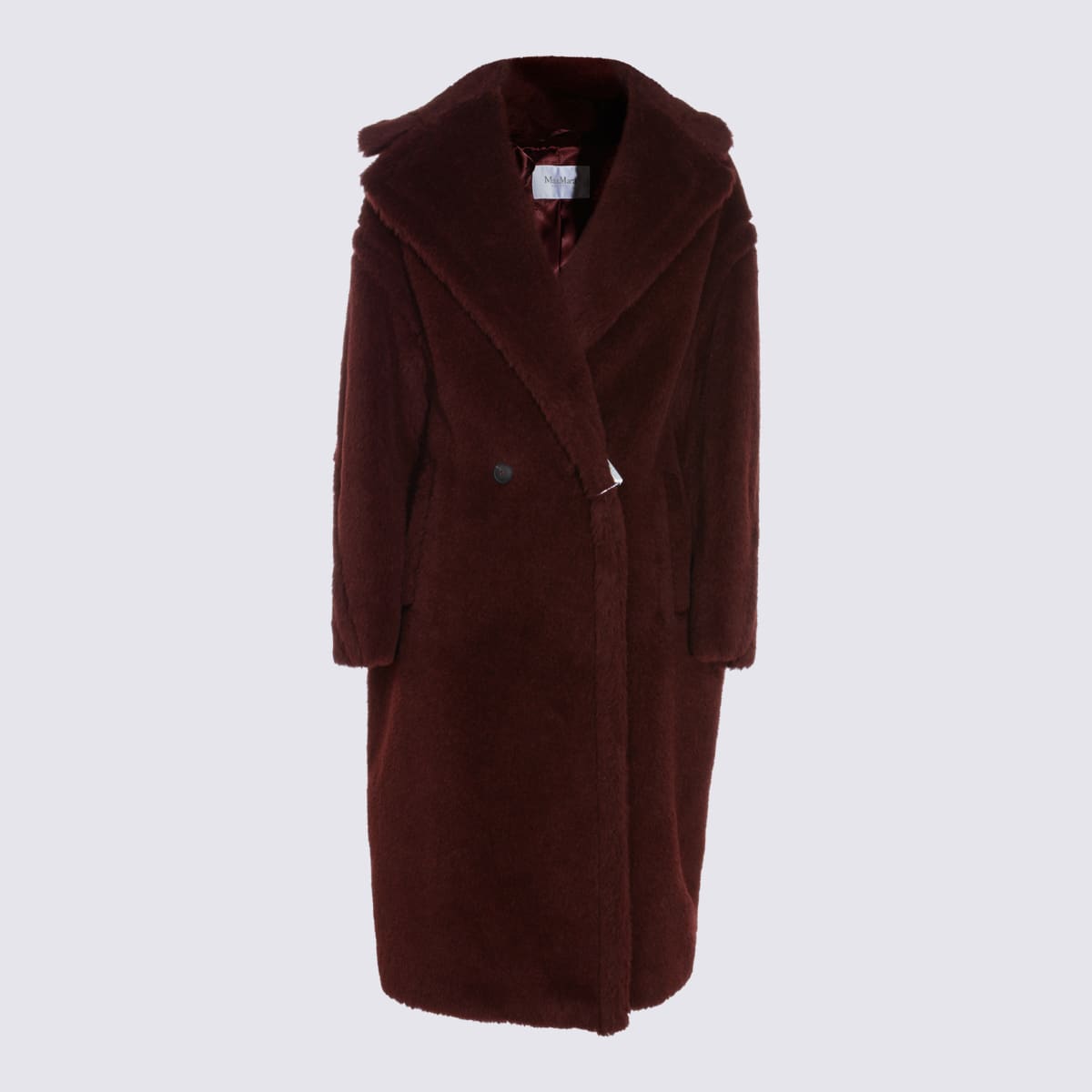 Max Mara Alpaca And Virgin Wool Long Coat In Red