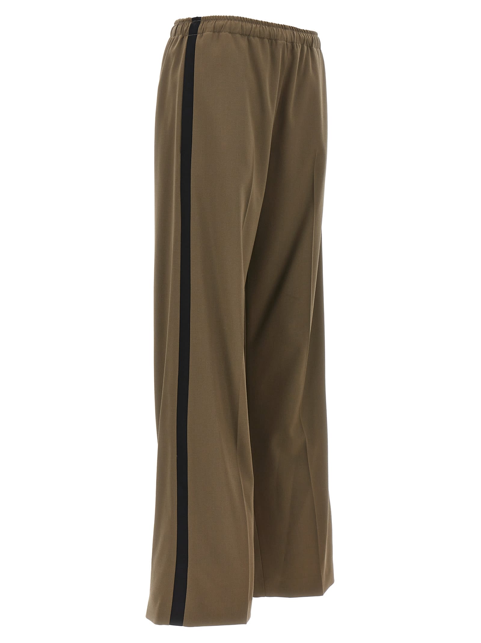 Shop Mm6 Maison Margiela Satin Band Pants In Green