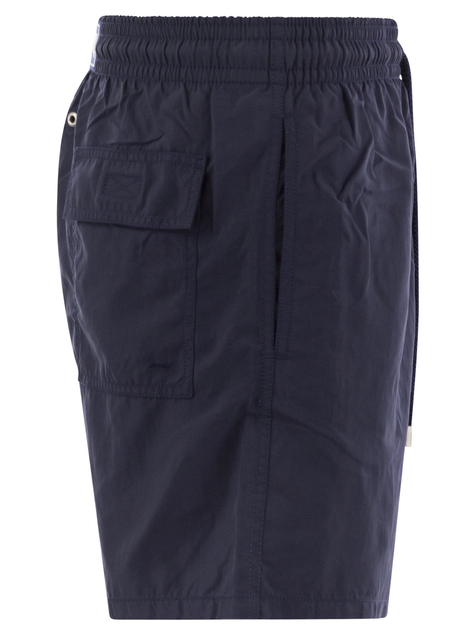 Vilebrequin Swim Shorts Midnight Elastic Waist In Black
