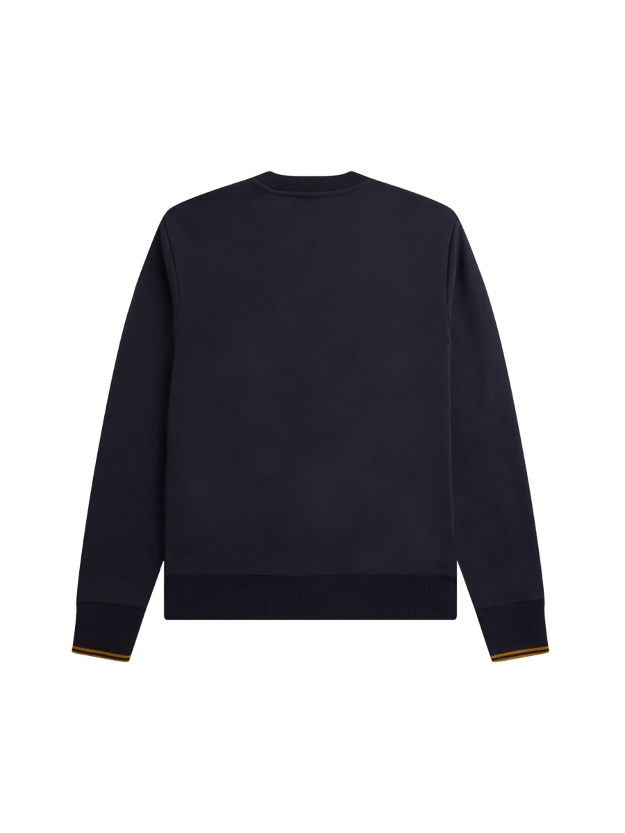 Shop Fred Perry Sweatshirt With Logo Embroidery In Blue