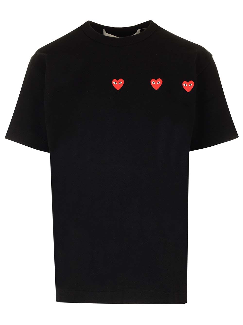 Comme des Garçons Play T-shirt With Red Hearts