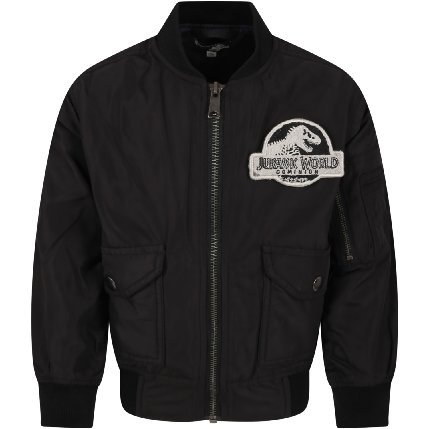 Molo Black Jacket For Boy With Jurassic World Logo