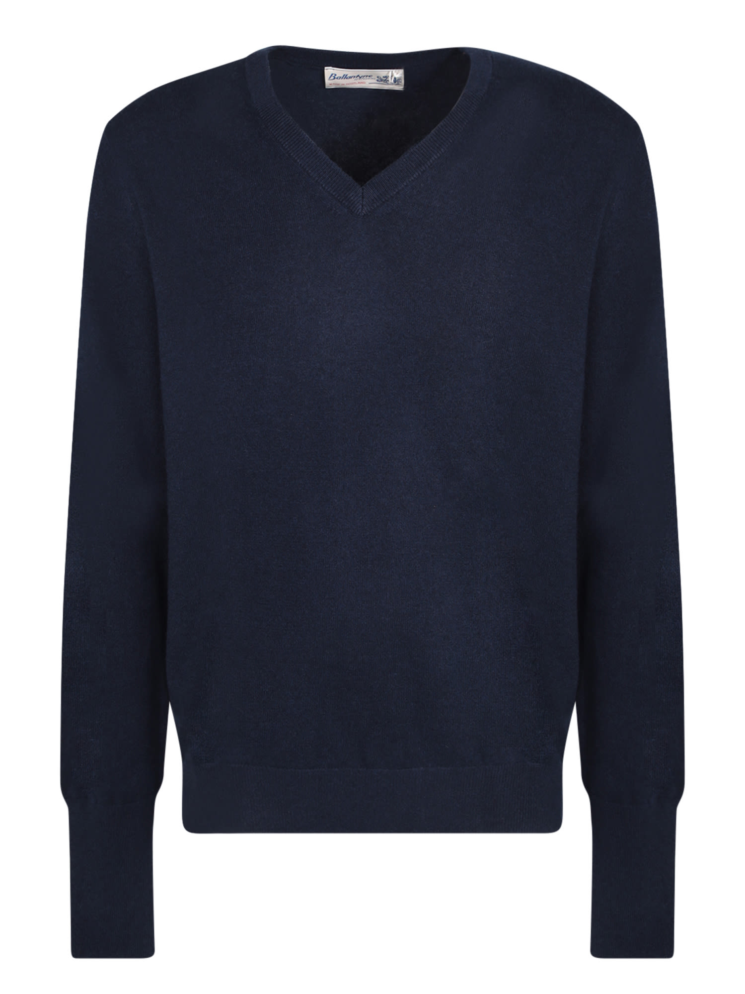 Shop Ballantyne V-neck Dark Blue Jumper