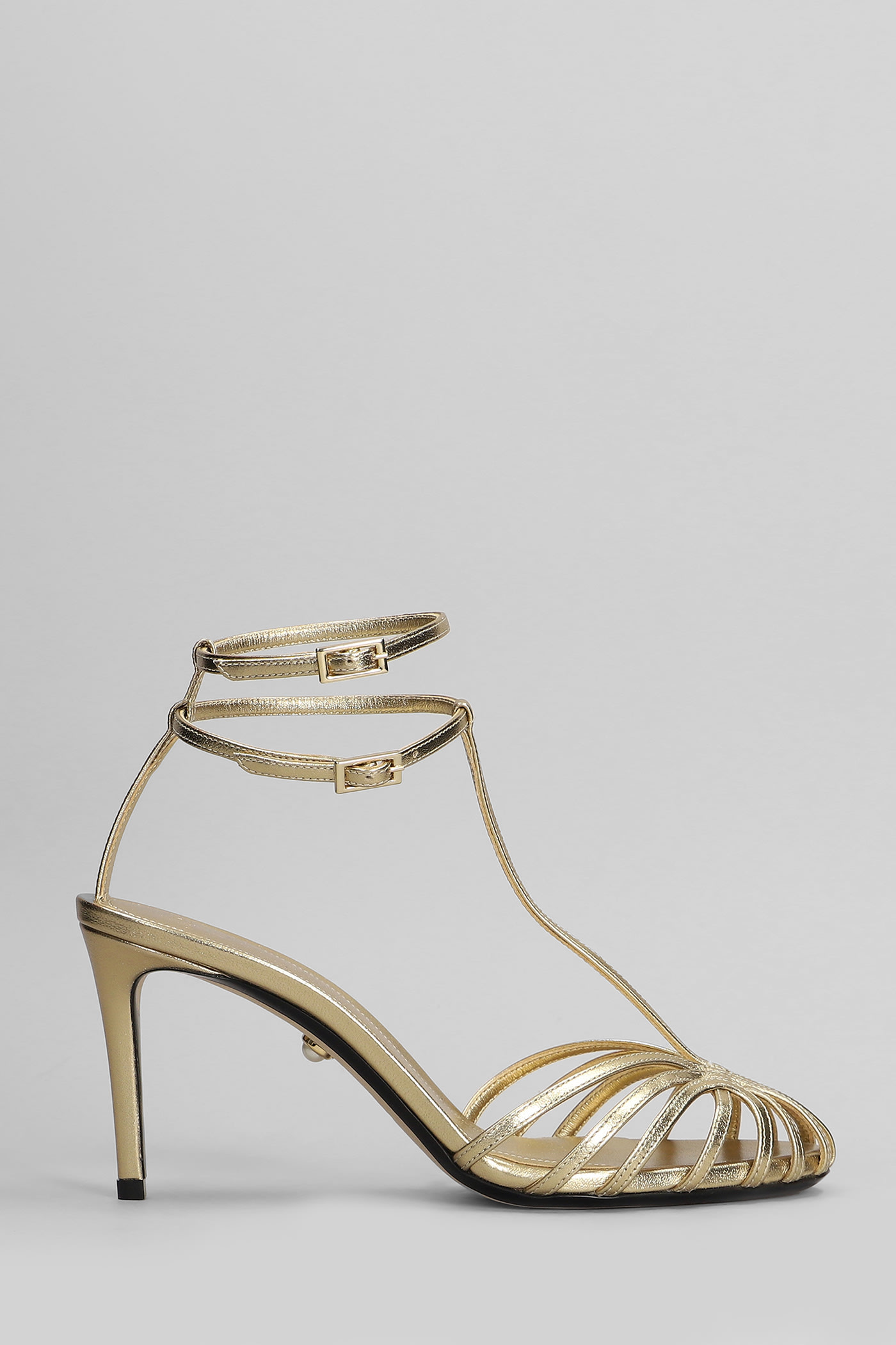 Anna 80 Sandals In Gold Leather