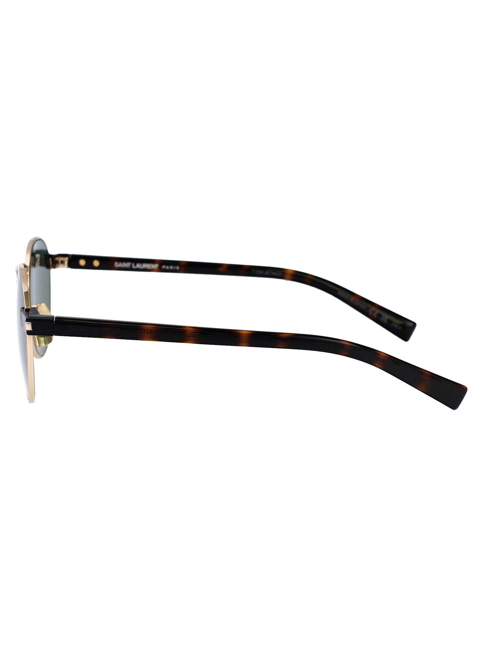 Saint Laurent Sl 707 Sunglasses In Gold-havana-green