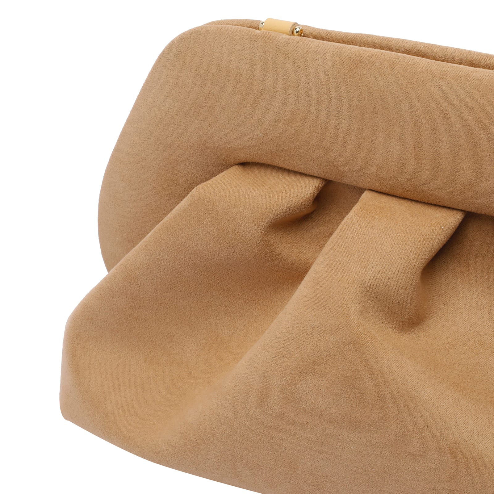 Themoirè Tia Suede Clutch In Sand