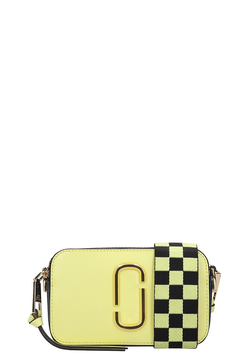 MARC JACOBS SNAPSHOT SHOULDER BAG IN YELLOW LEATHER,11220605