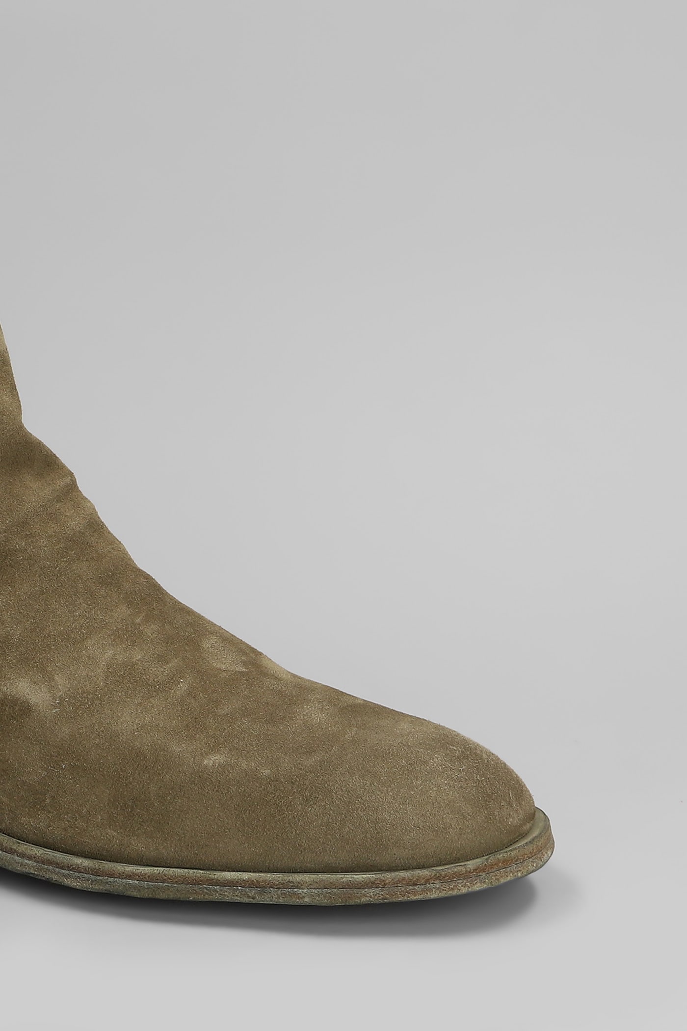 Officine Creative Sound 004 Ankle Boots In Beige Suede