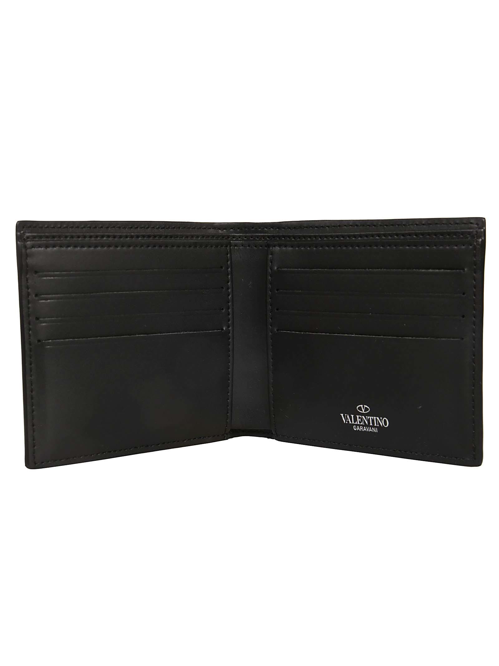 Shop Valentino Billfold Wallet Only Card Vltn In Ni Nero Bianco