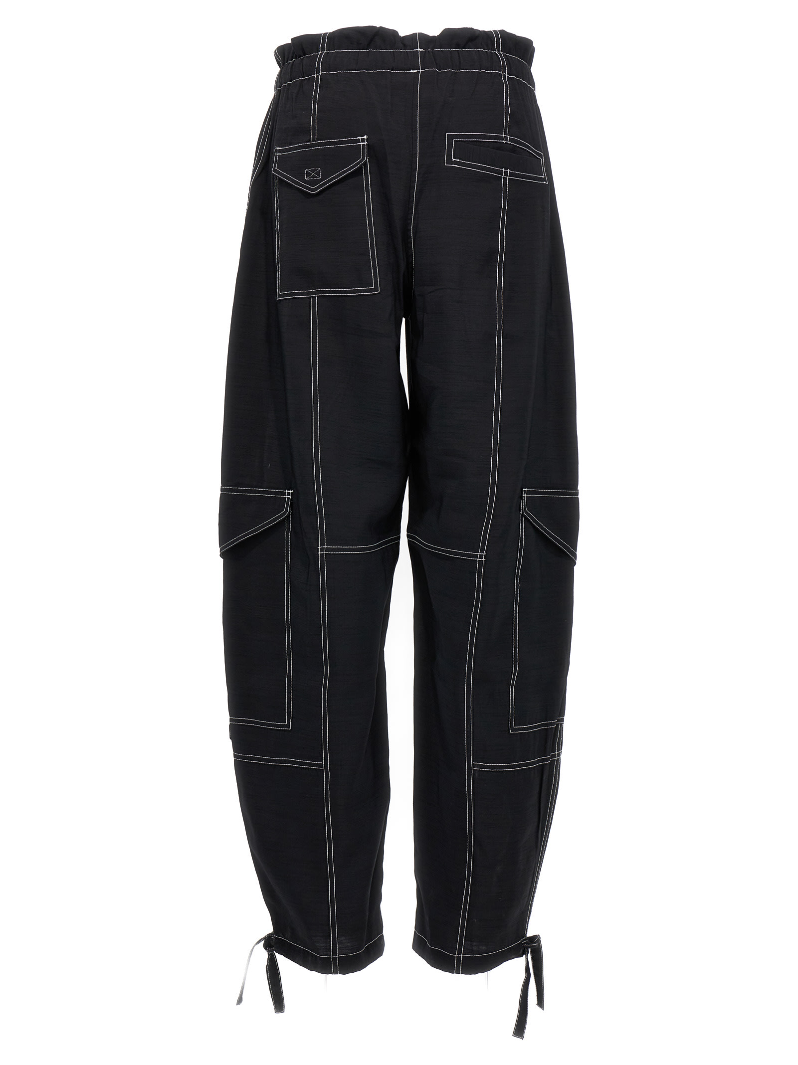 Shop Ganni Cargo Pants In Black