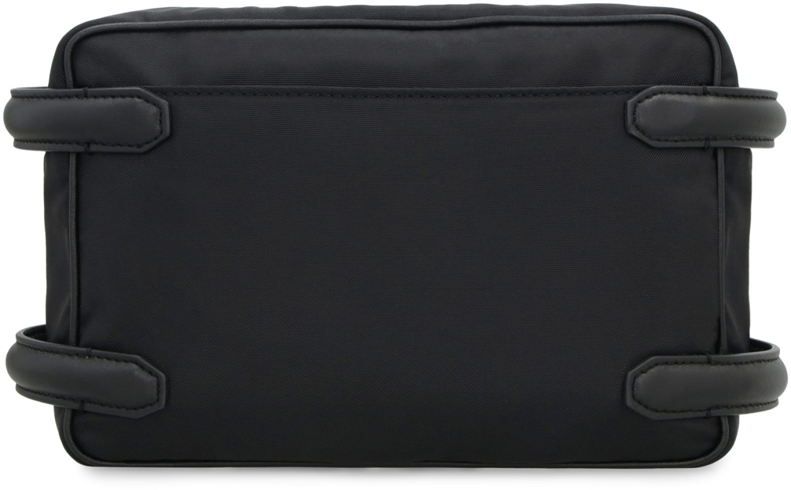 Shop Alexander Mcqueen Harness Leather And Nylon Messenger Bag In Nero