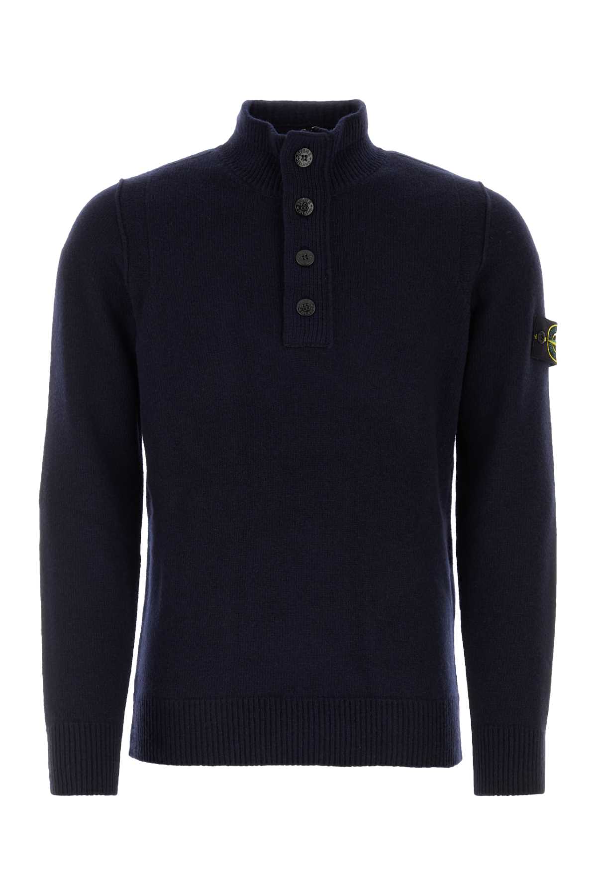 Shop Stone Island Midnight Blue Wool Blend Sweater