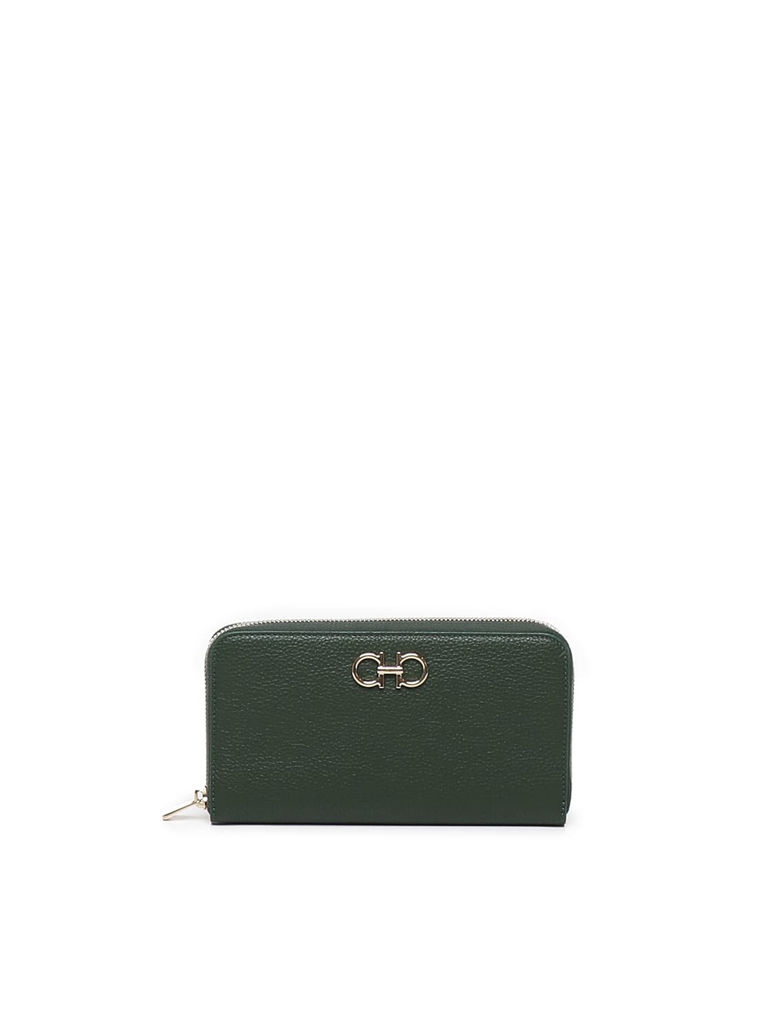 Shop Ferragamo Continental Calfskin Wallet In Green