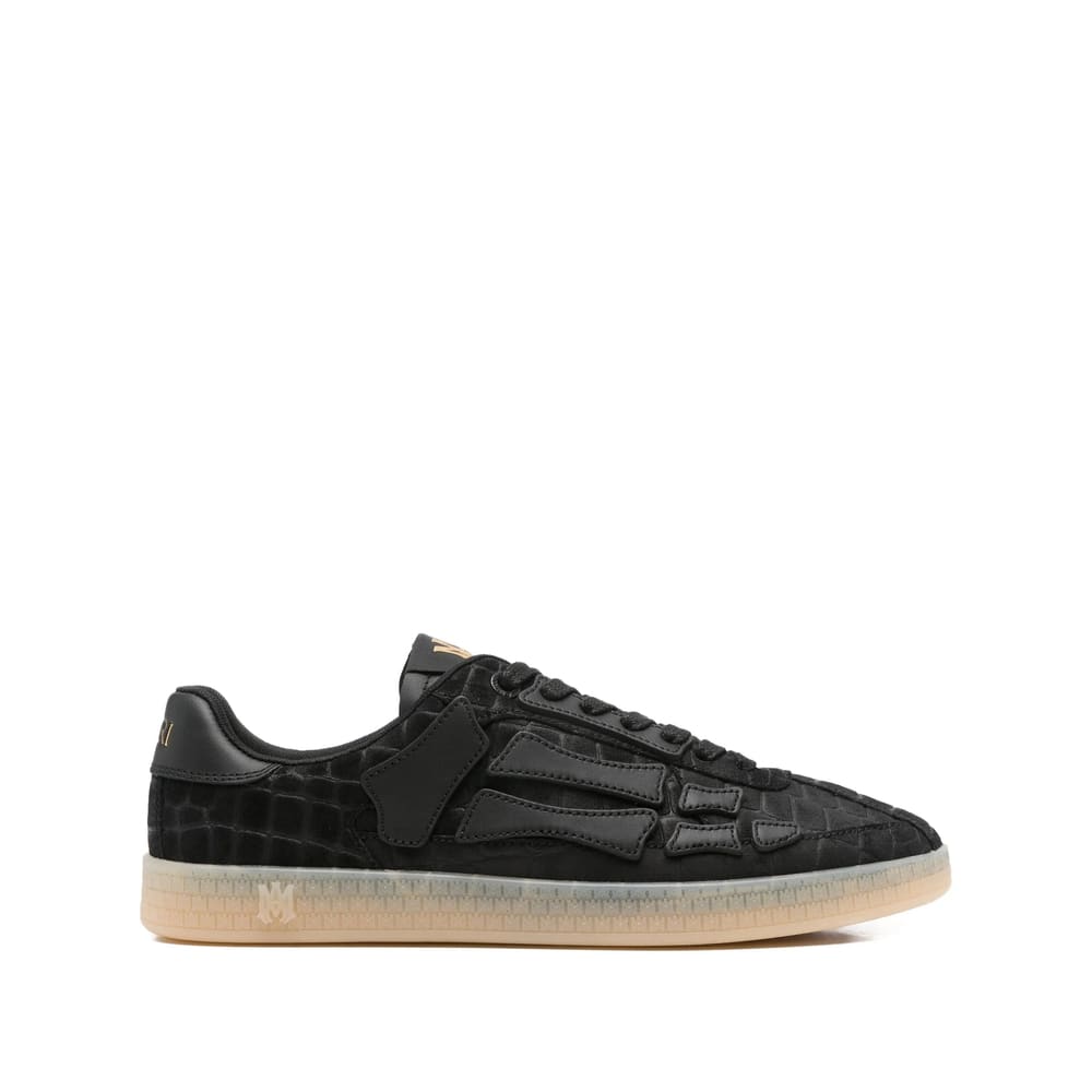 Amiri Crocodile Pattern Low-top Sneakers In Black