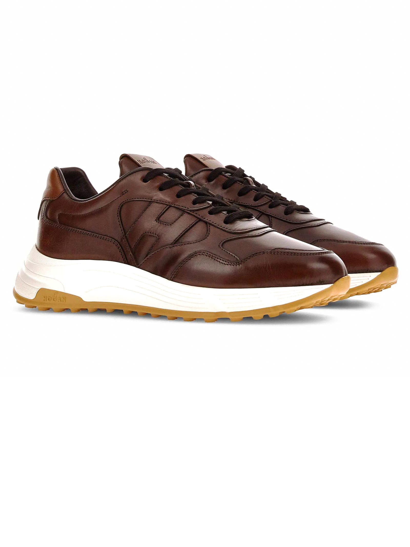 Shop Hogan Brown Hyperlight Sneakers In Marrone