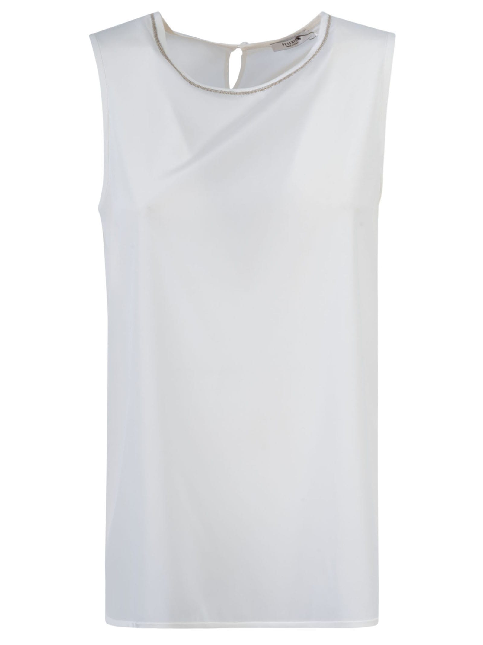 Shop Peserico Round Neck Sleeveless Top In C