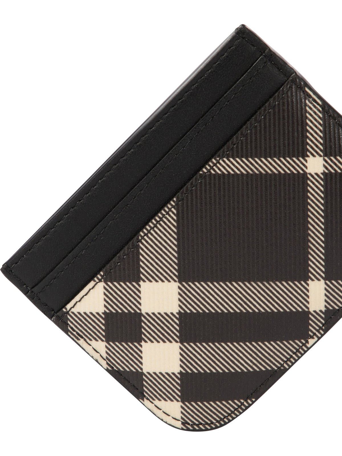 Shop Burberry Vintage-check Printed Curved Corners Cardholder In Nero