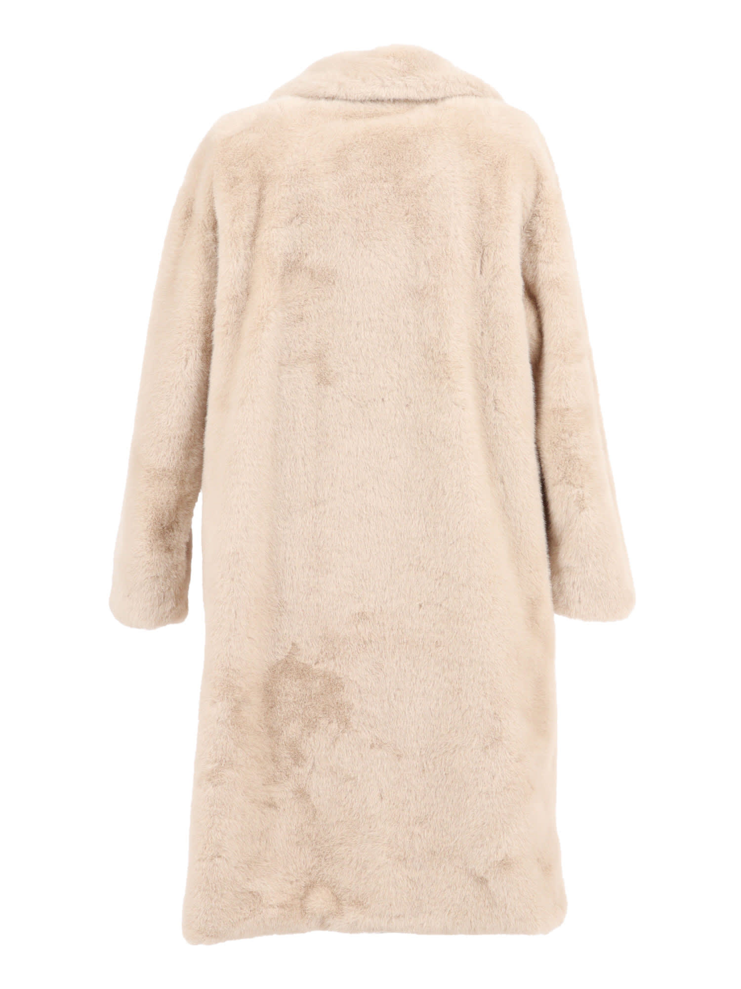 Monnalisa Teddy Coat Buttons In Neutral