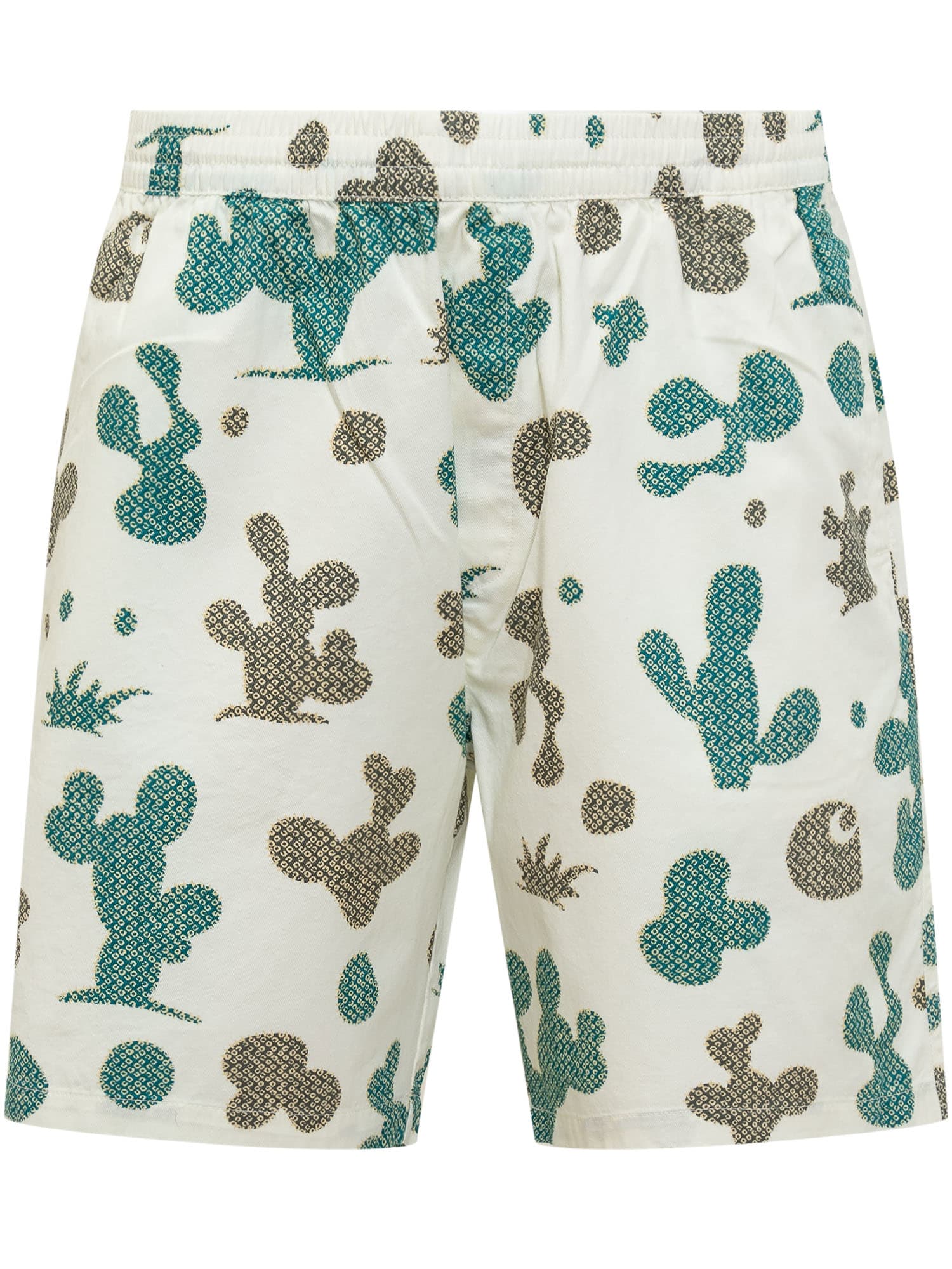 Shop Carhartt Shorts With Cactus Print In Panna