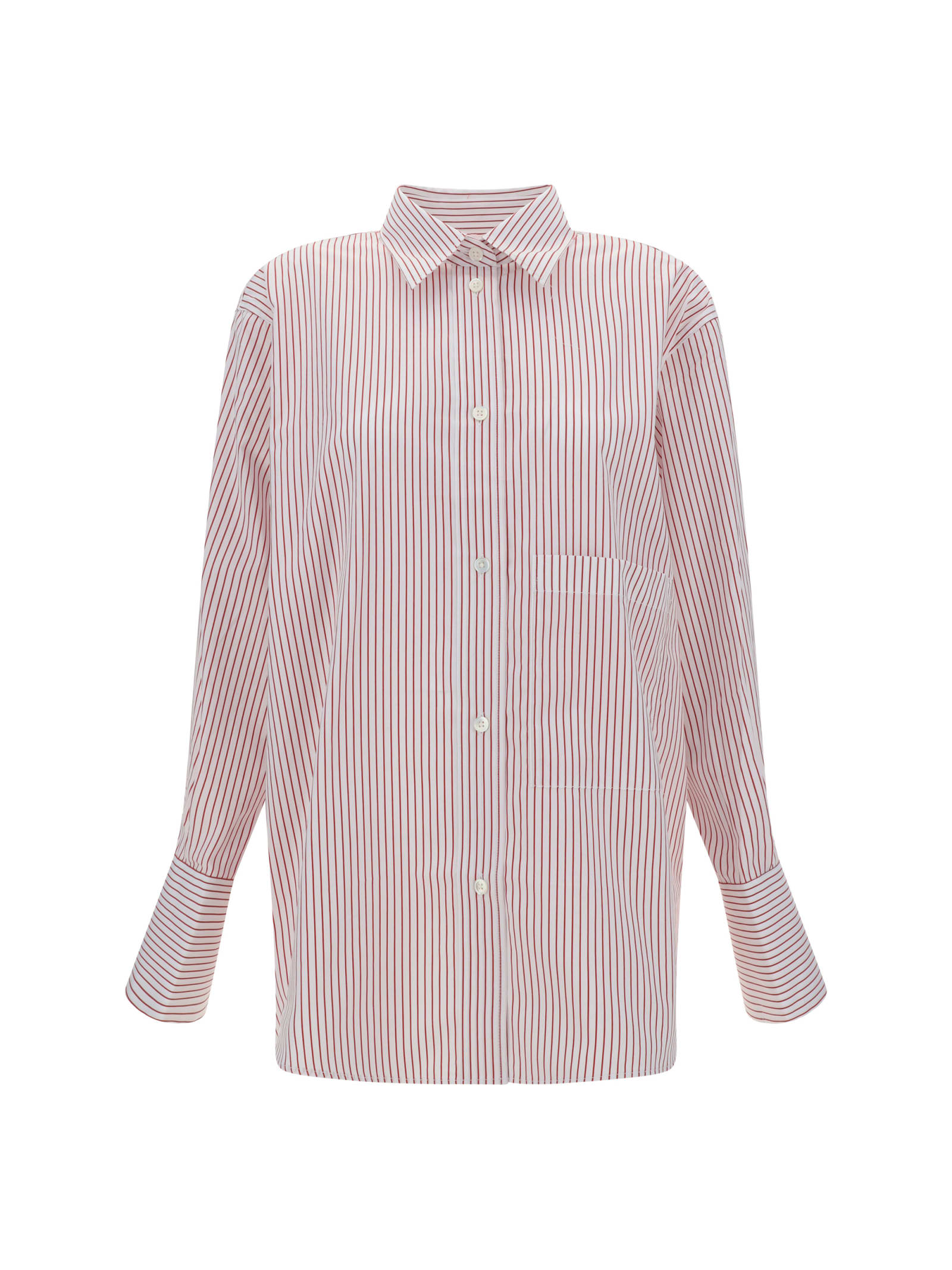 Shop Rohe Shirt In White / Port Stripe