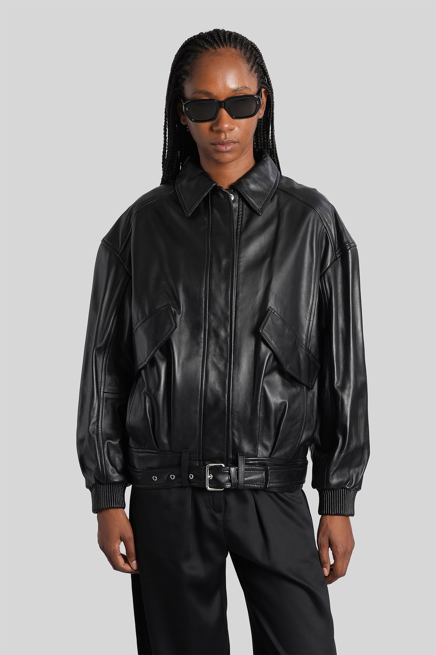 Iro Manka Biker Jacket In Black Leather In Black