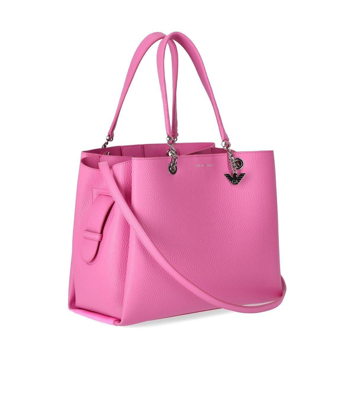 Shop Emporio Armani Logo Printed Tote Bag In Pink