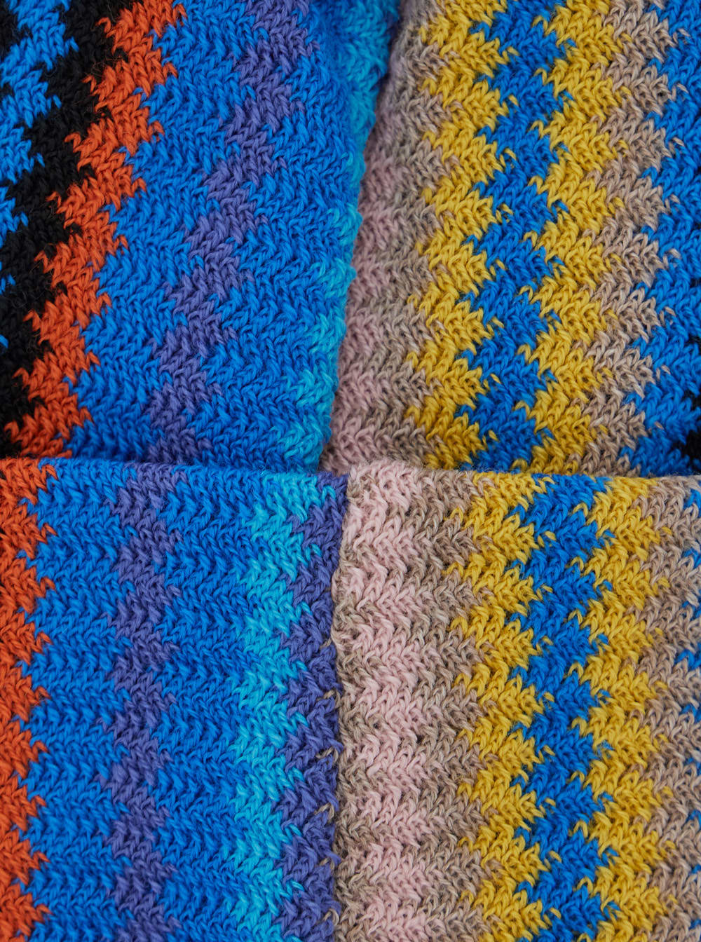 Missoni Multicolor Zigzag Pattern Beanie Hat In Multi