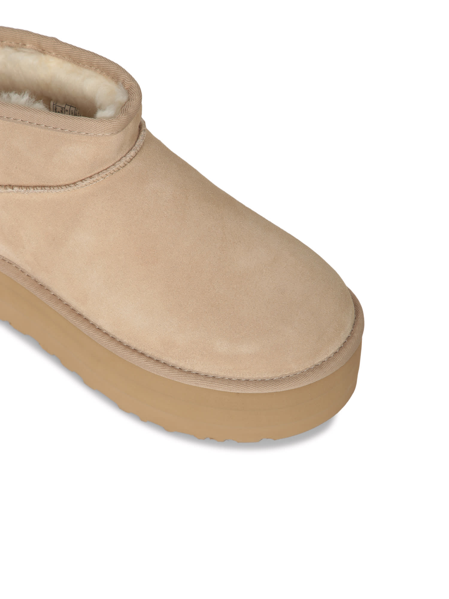 Ugg Classic Ultra Mini 1135092-san Platform Boots Women Sand Suede Comfort Ankle In Beige