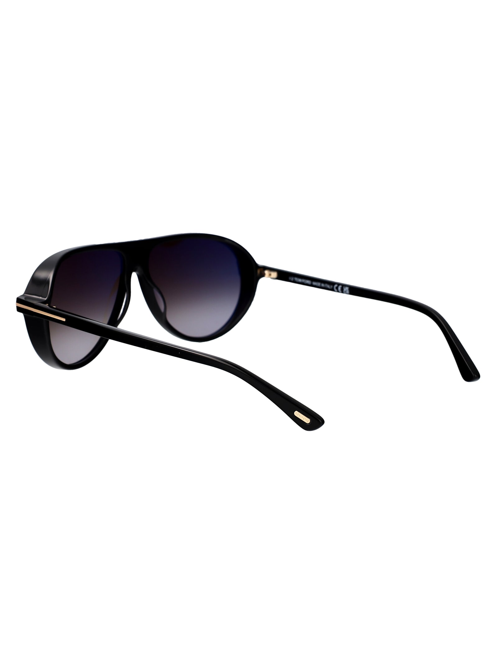 Shop Tom Ford Marcus Sunglasses In 01b Nero Lucido / Fumo Grad