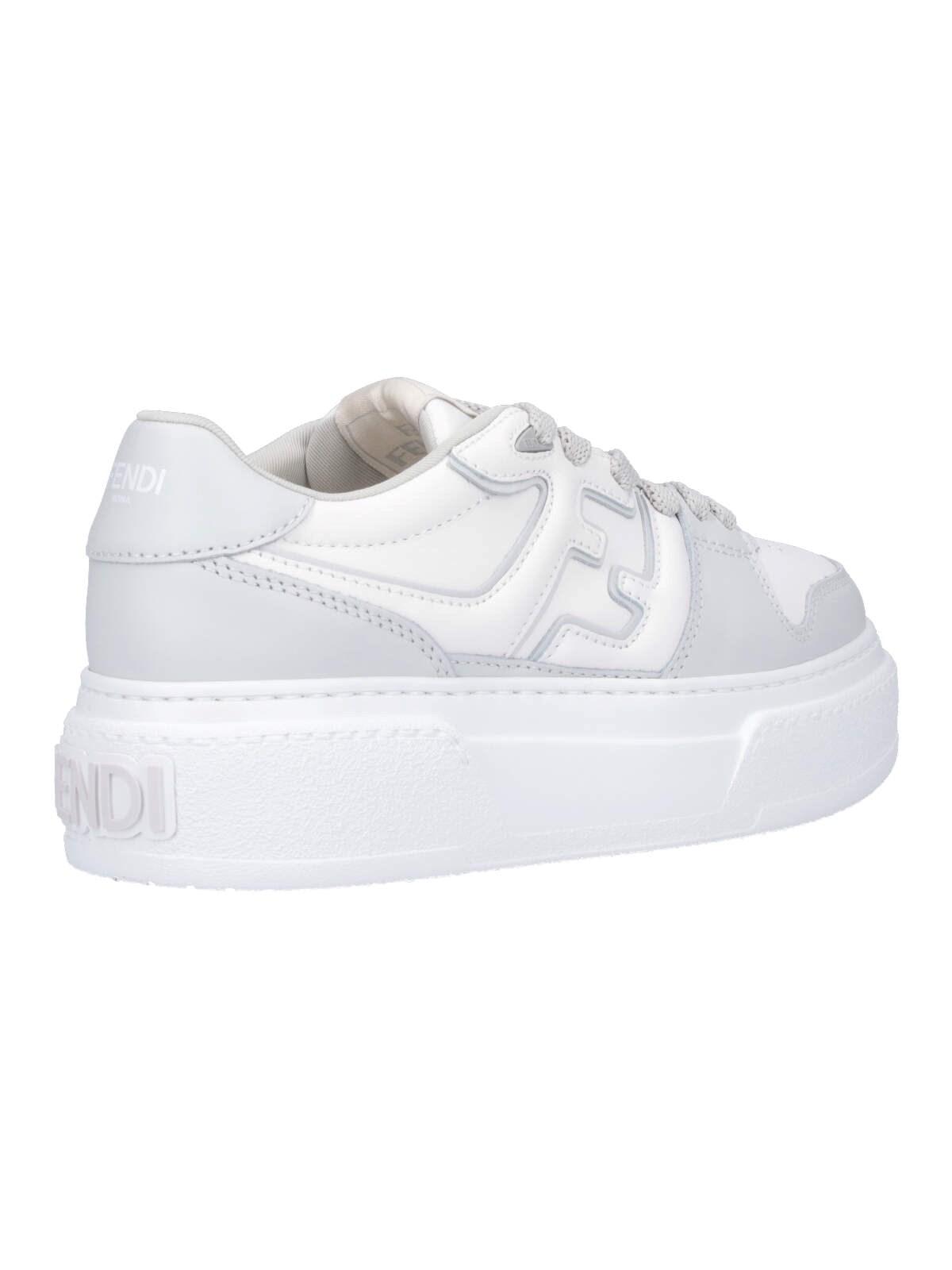 Shop Fendi Match Low-top Platform Sneakers In Grig+uwhit+grig+uwhi