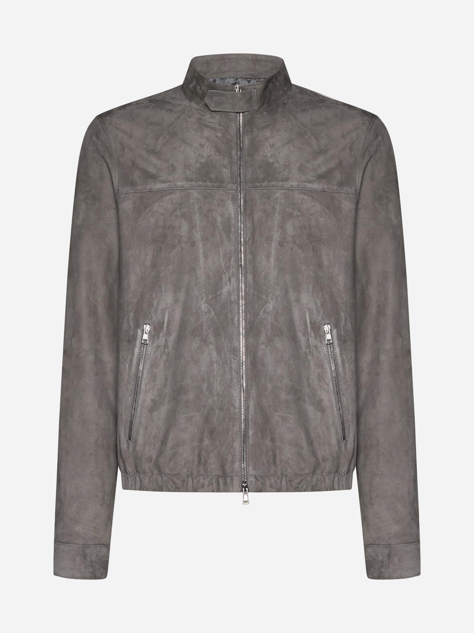 Shop Low Brand Suede Bomber Jacket