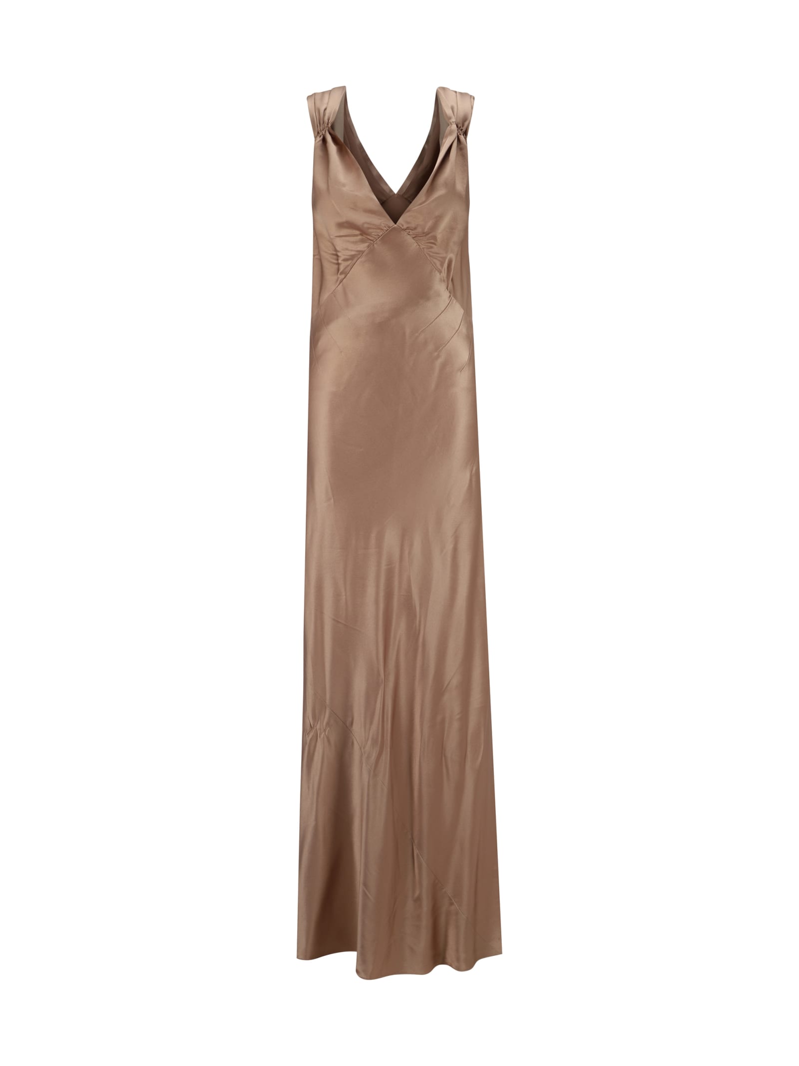 Shop Saint Laurent Long Dress In Rose Des Sables