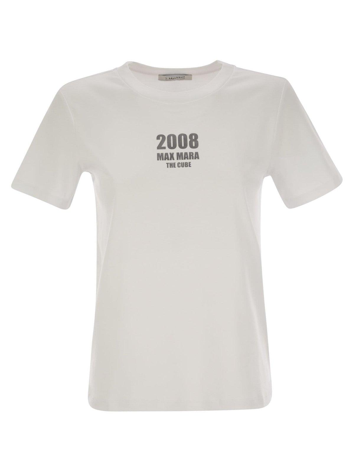 's Max Mara Logo Printed Crewneck T-shirt In White
