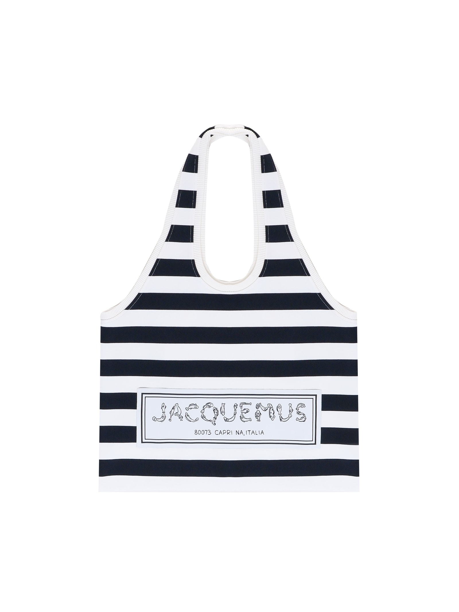 Shop Jacquemus Le Sac Marcel Tote Bag In Blue/white