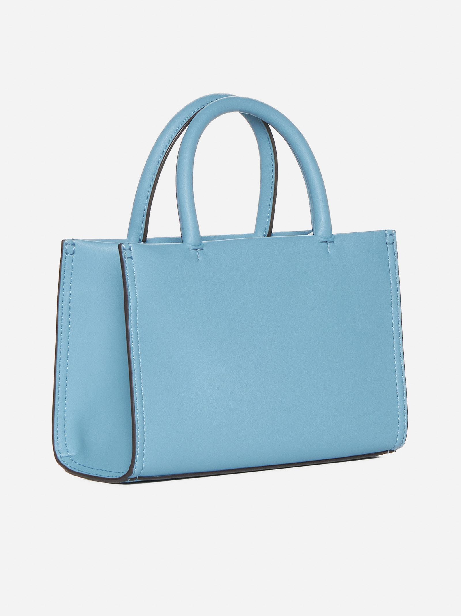 Shop Tory Burch Ella Bio Faux Leather Mini Tote Bag In Clear Blue