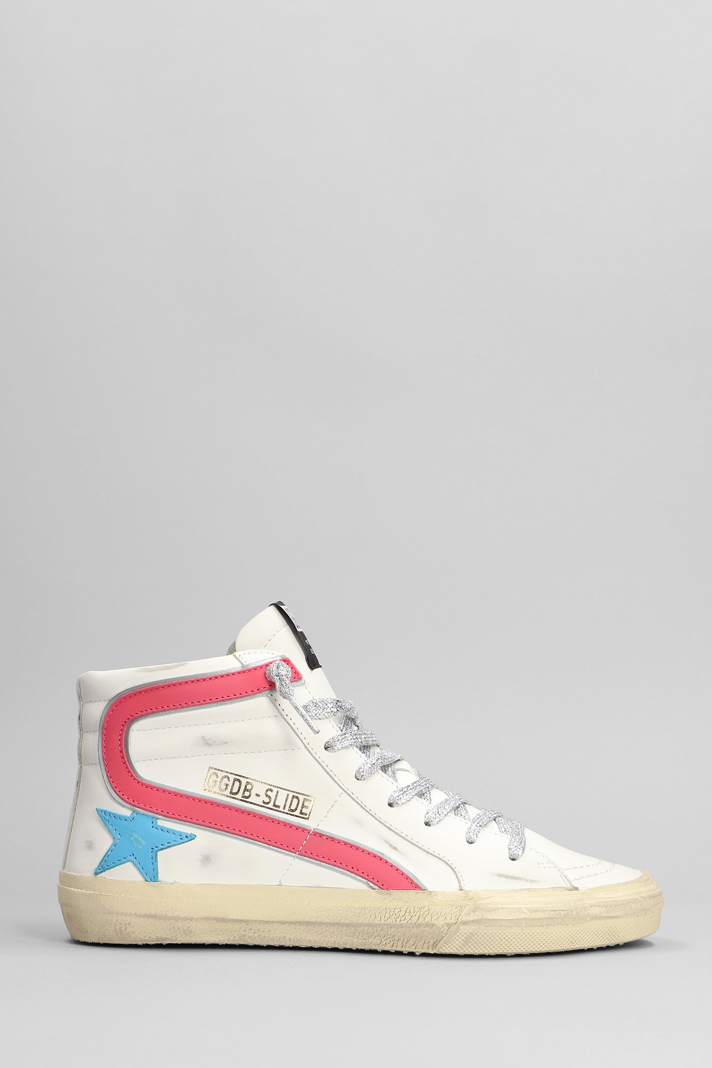 Golden Goose Slide Sneakers In White Leather
