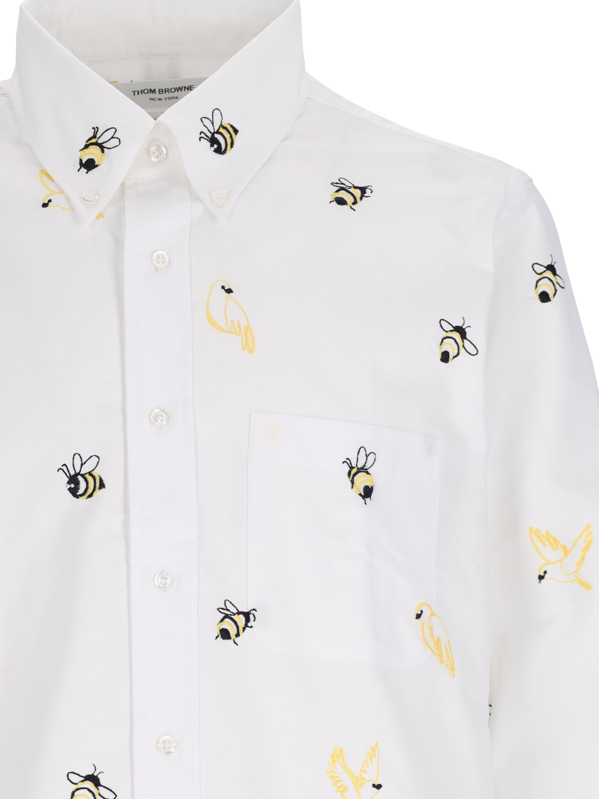 Shop Thom Browne Embroidery Detail Shirt In White