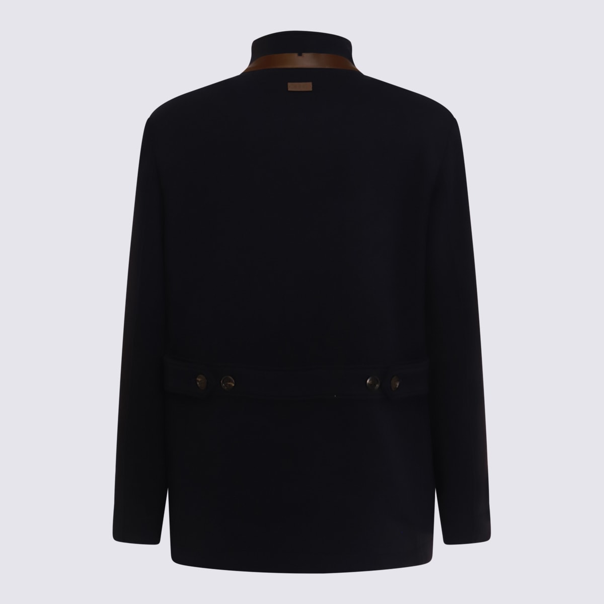 Shop Tod's Navy Blue Cotton Coat