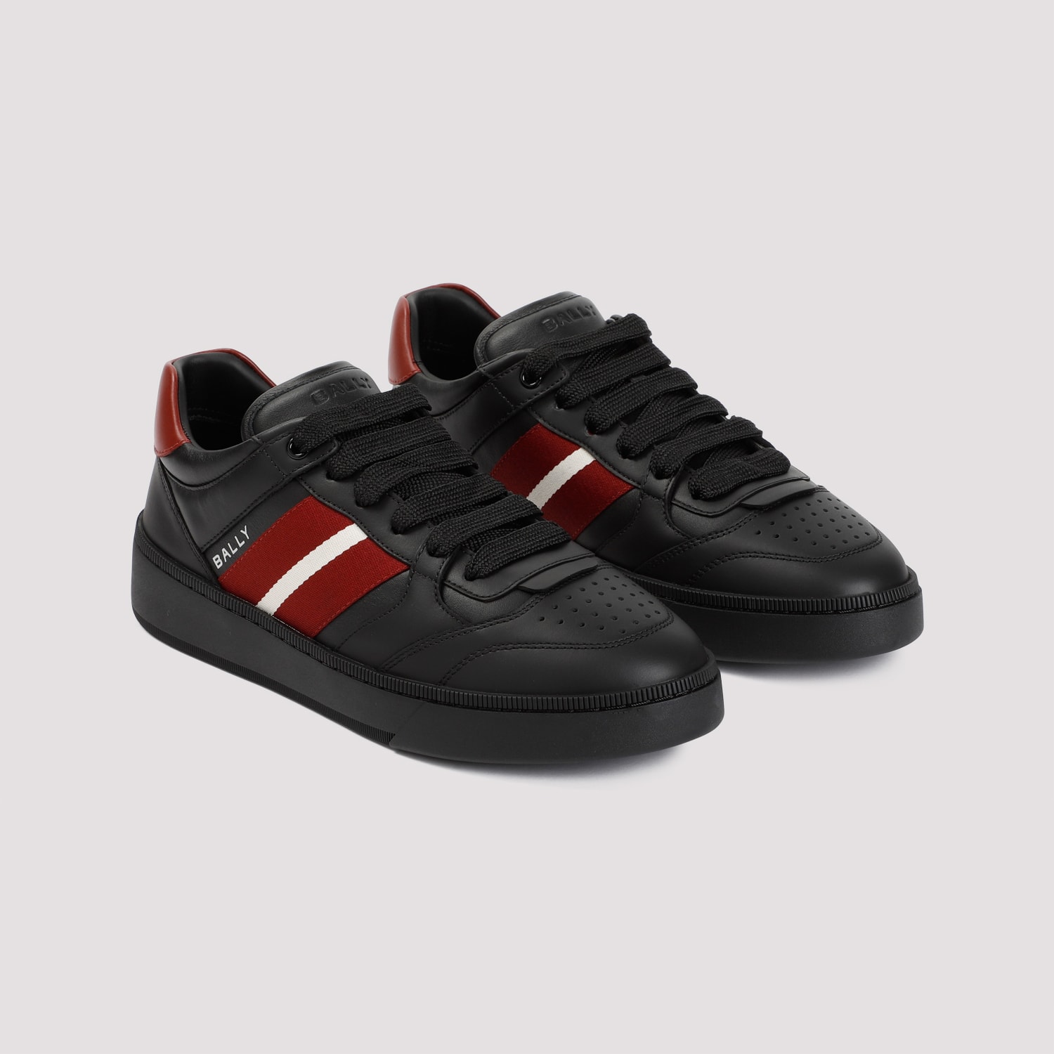 Shop Bally Rebby Sneakers In Black Black Red