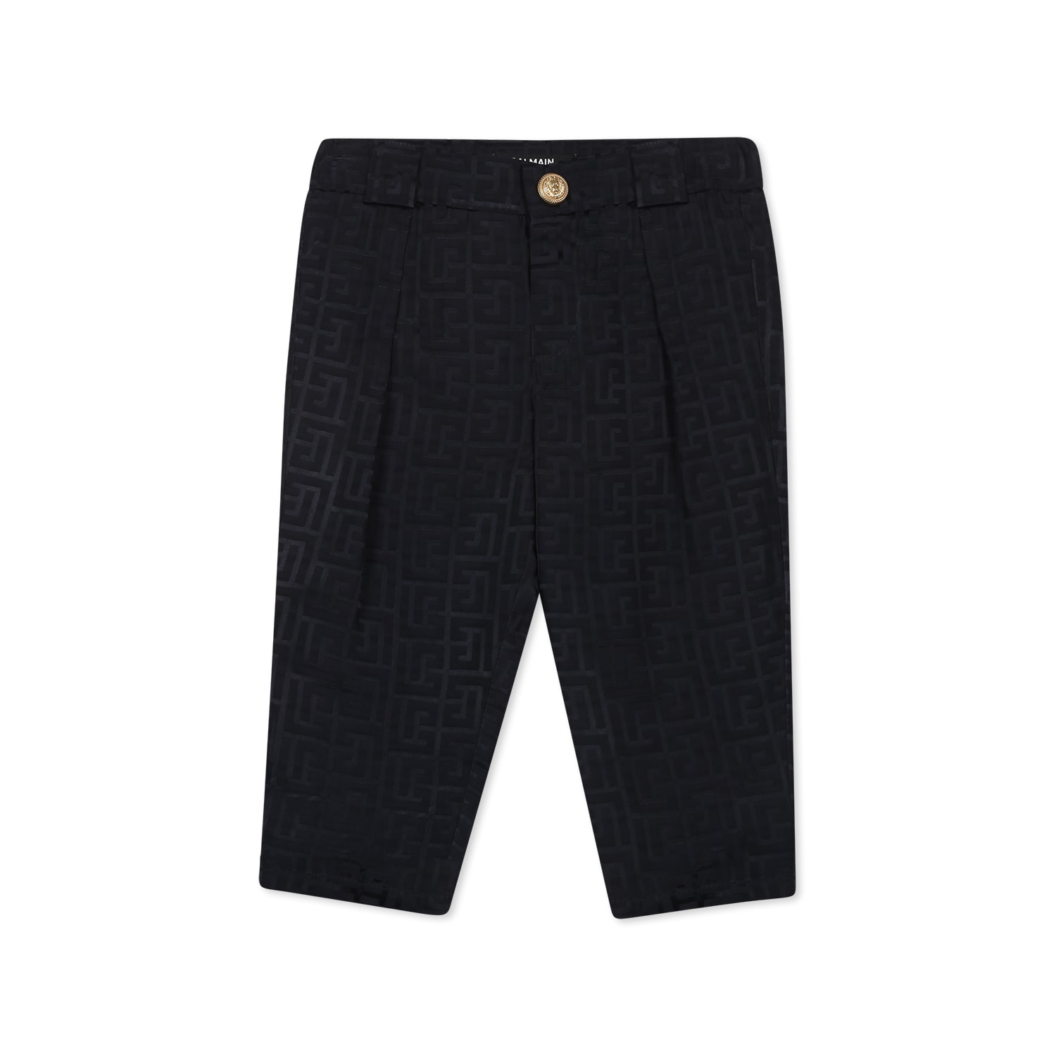 Shop Balmain Blue Trousers For Baby Boy With Maze