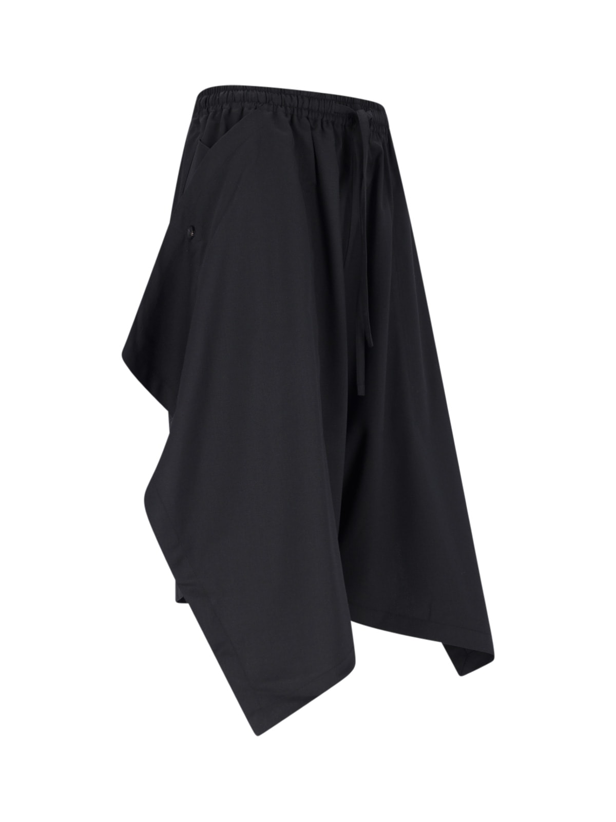 Shop Y-3 Asymmetrical Shorts In Black
