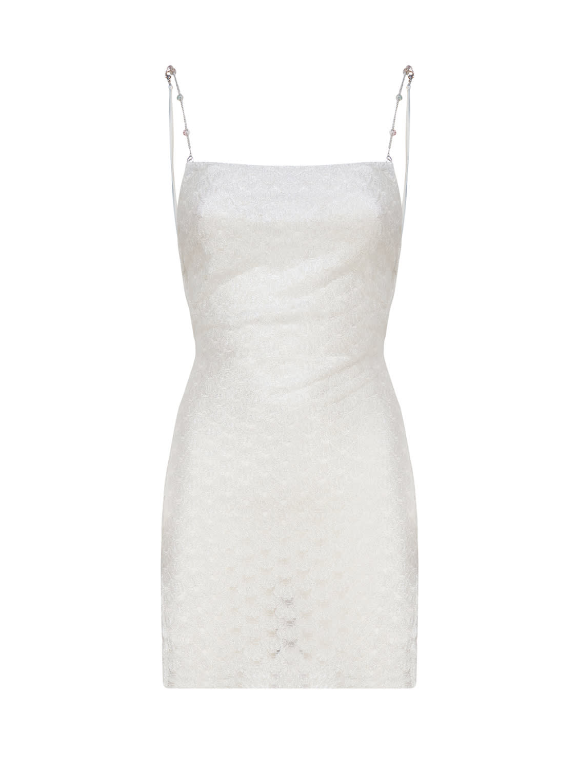 Missoni Viscose Minidress With Jeweled Straps In Brilliant White