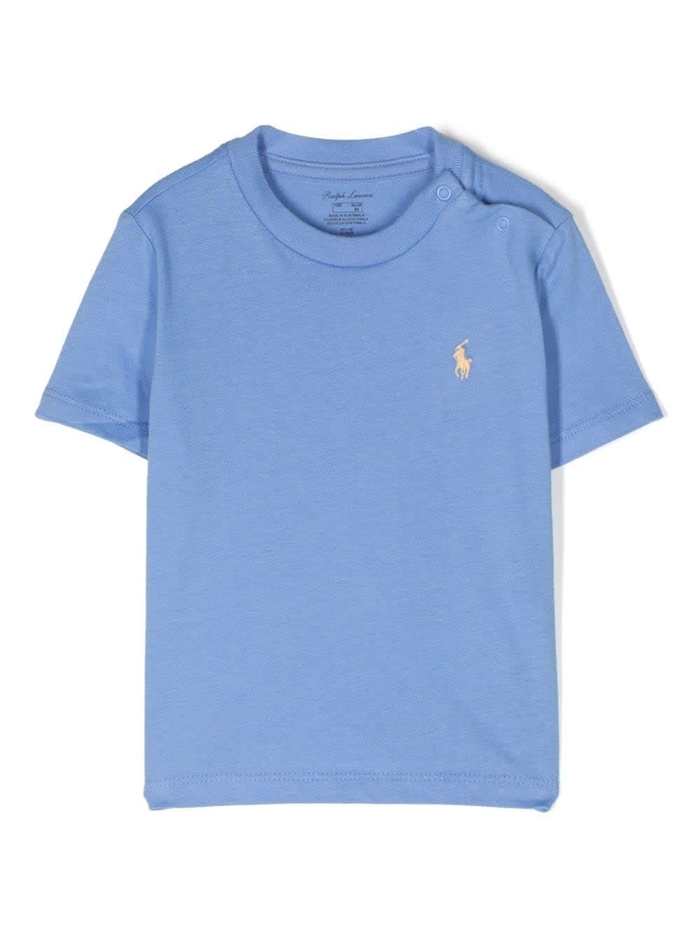 Ralph Lauren Light Blue T-shirt With Yellow Pony