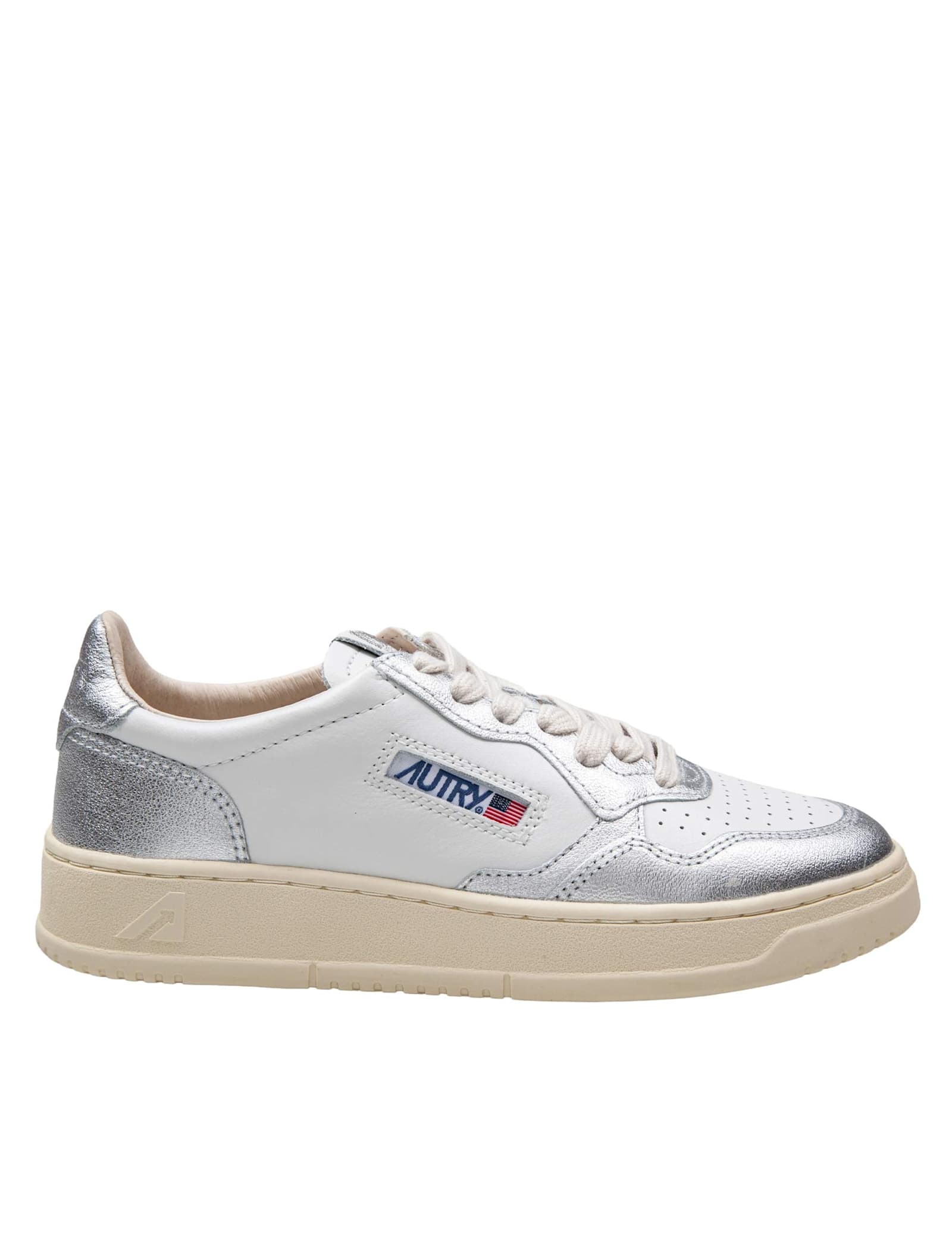 Shop Autry Sneakers In White And Silver Leather In Leat/silver