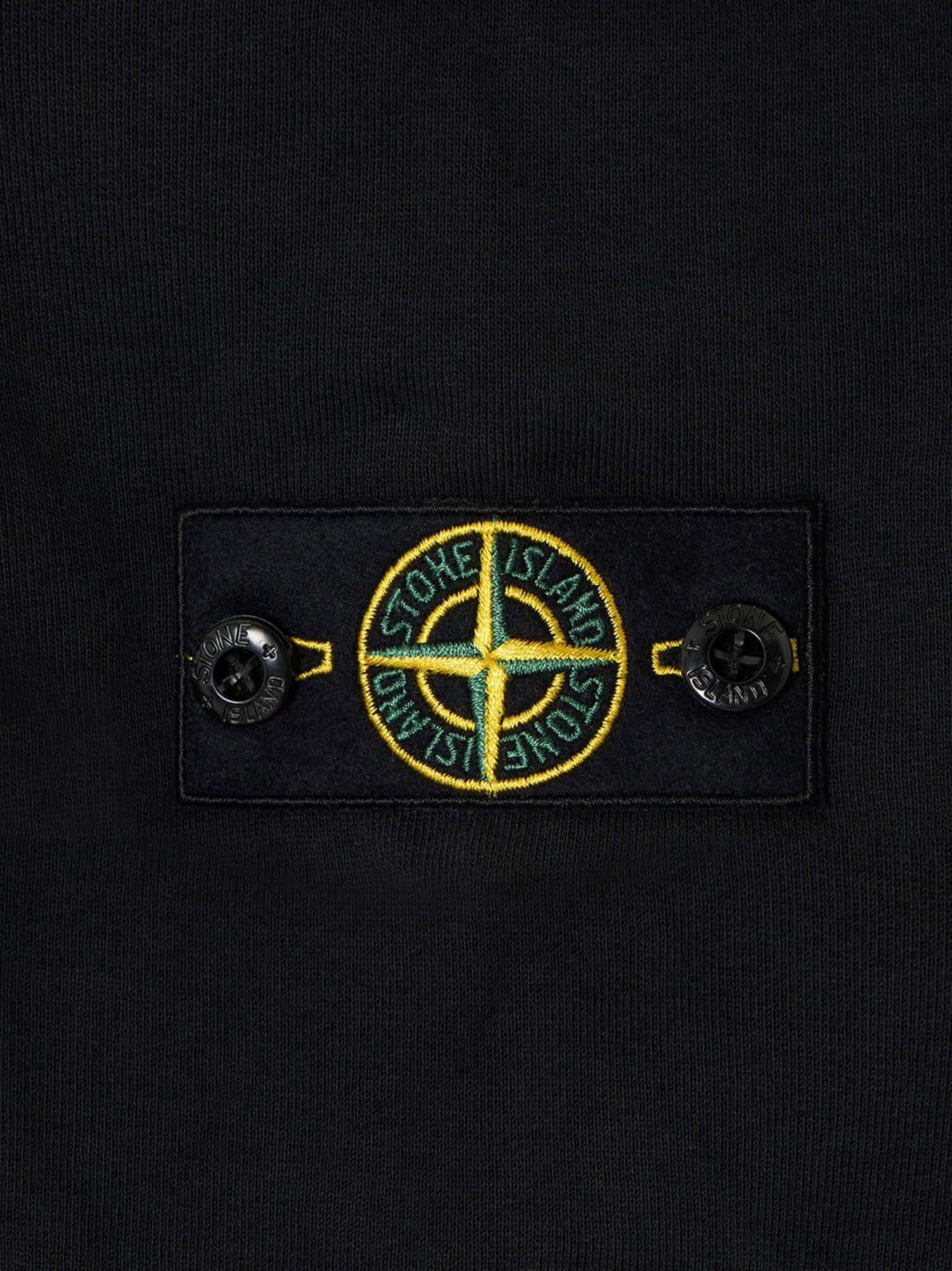 Stone Island Hooded Sweatshirt With Front Pocket And Ribbed Cuffs In Black